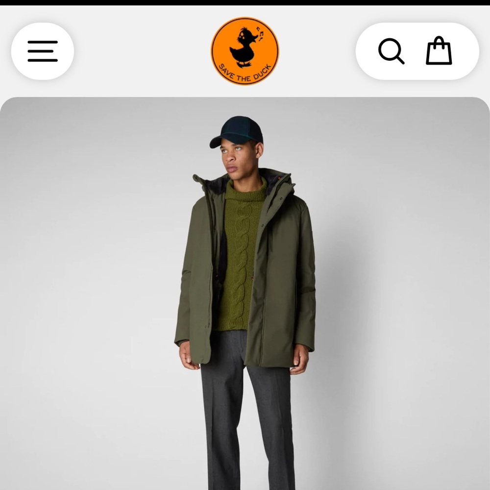Save the duck men’s antoine faux fur lined hooded parka in laurel Green